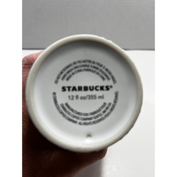 Starbucks Holiday Traveler Mug Geometric Tree Green Lid 12oz Tumbler Cup 2017 - Picture 6 of 8
